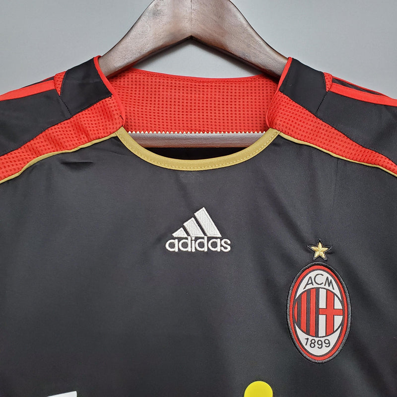 Camisa Milan III 2006/07 - Adidas Retrô Masculina - Preta/Vermelha