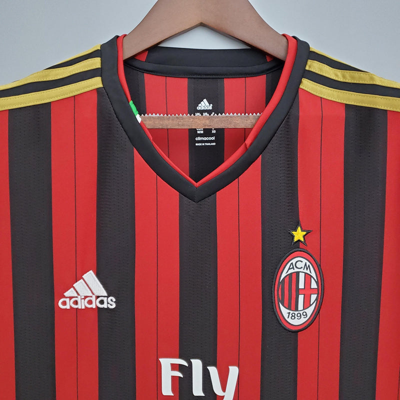 Camisa Milan Home 2013/14 - Adidas Retrô Masculina - Vermelha/Preta