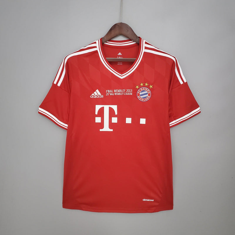 Camisa Bayern de Munique Home 2013/14 - Champions League - Adidas Retrô Masculina - Vermelha/Branca