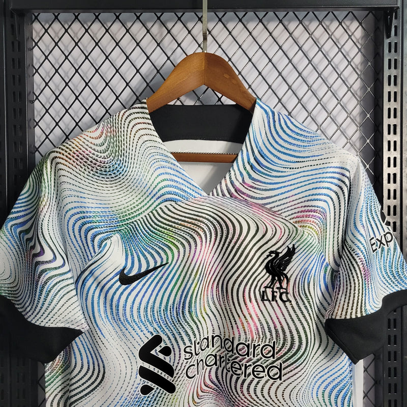 Camisa Liverpool Away 2022/23 - Nike Torcedor Masculina - Branca/Preta