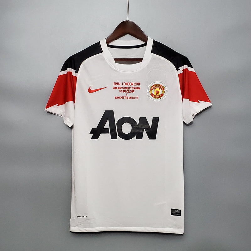 Camisa Manchester United Away 2010/11 - Champions League - Nike Retrô Masculina - Branca/Vermelha