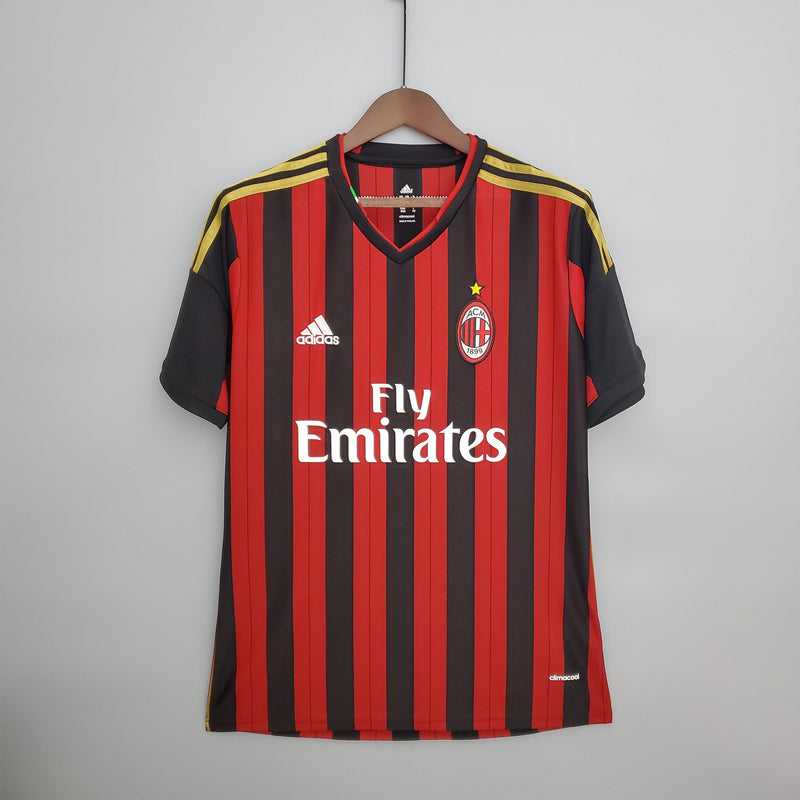 Camisa Milan Home 2013/14 - Adidas Retrô Masculina - Vermelha/Preta
