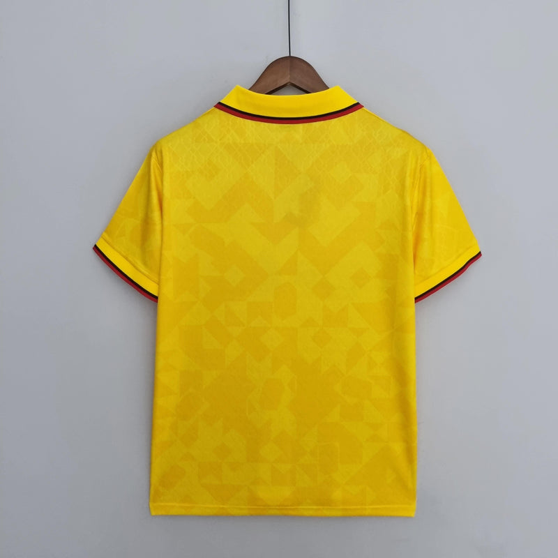 Camisa Milan Away 1995/96 - Lotto Retrô Masculina - Amarela/Preta