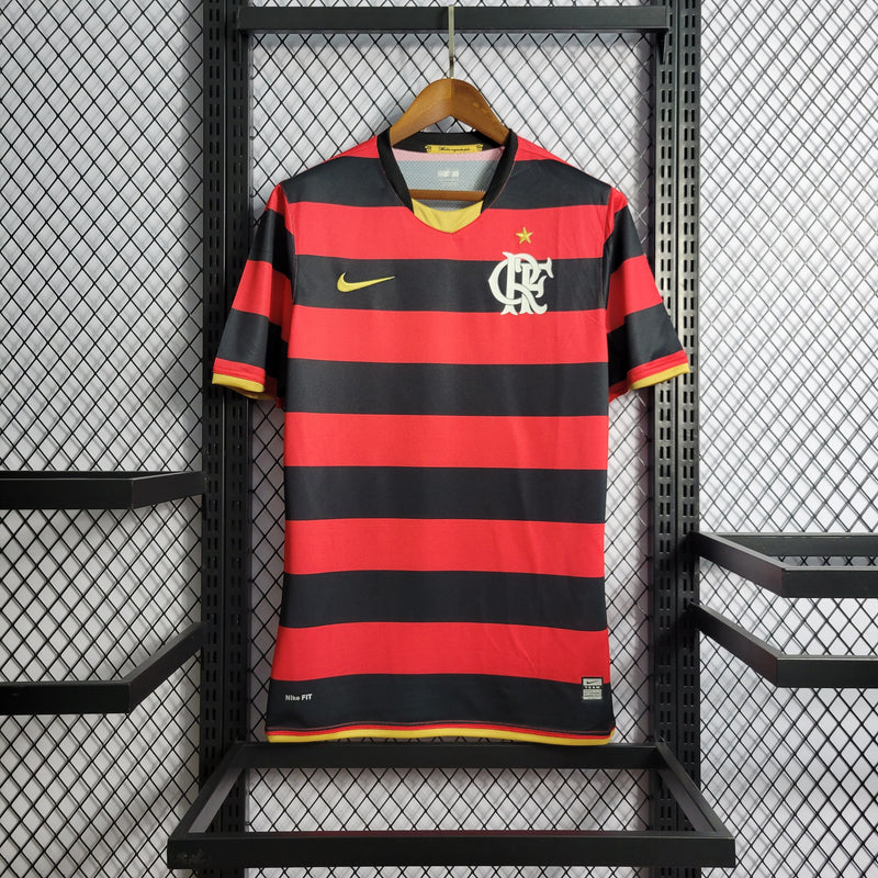 Camisa Flamengo Home  2008/09 - Nike Retrô Masculina - Vermelha/Preta
