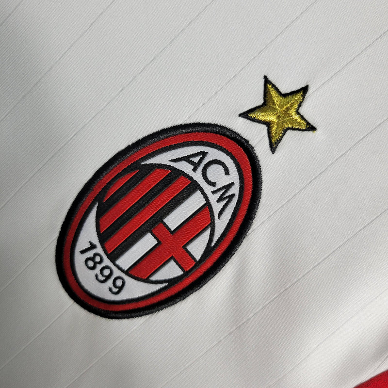 Camisa Manga Longa Milan Away 2006/07 - Adidas Retrô  Masculina - Branca/Vermelha