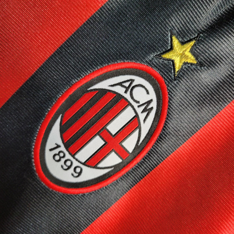 Camisa Milan Home 1998/99 - Adidas Retrô Masculina - Vermelha/Preta