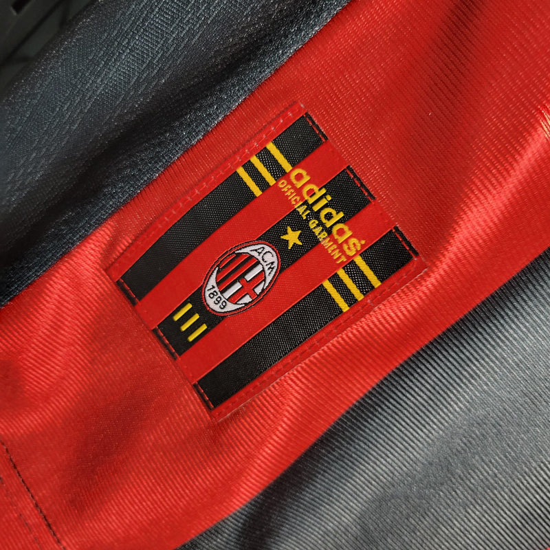 Camisa Milan Home 1998/99 - Adidas Retrô Masculina - Vermelha/Preta
