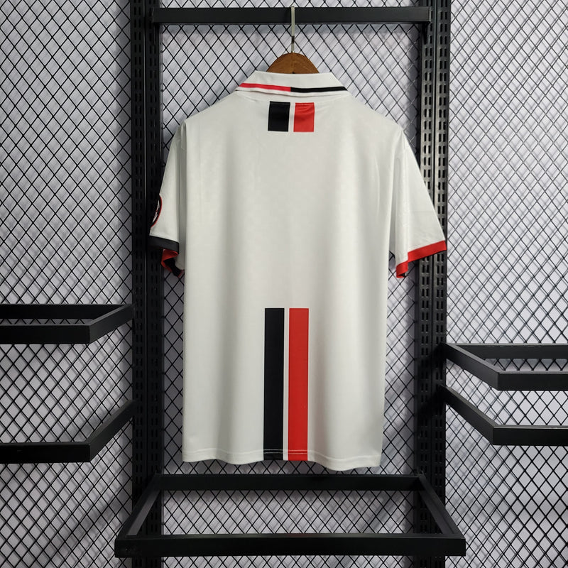 Camisa Milan Away 1995/97 - Lotto Retrô Masculina - Branca/Vermelha