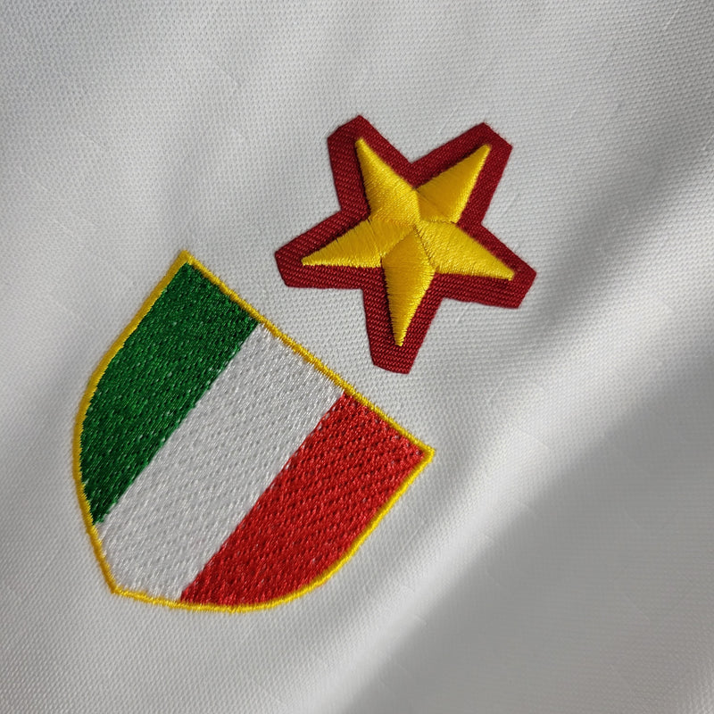Camisa Milan Away 1995/97 - Lotto Retrô Masculina - Branca/Vermelha