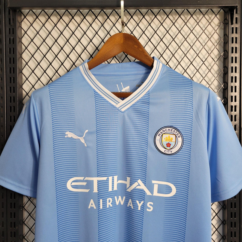 Camisa Manchester City Home 2023/24 - Puma Torcedor Masculina - Azul/Branca