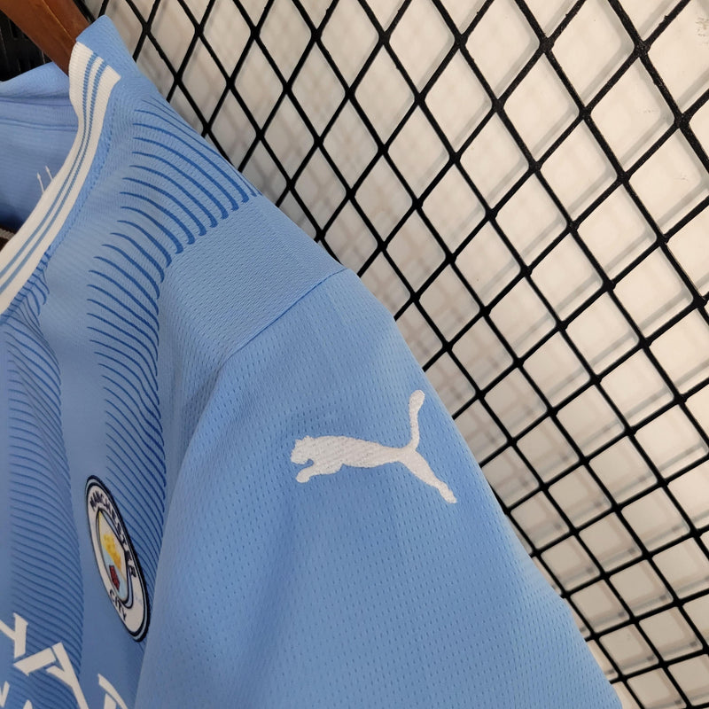 Camisa Manchester City Home 2023/24 - Puma Torcedor Masculina - Azul/Branca