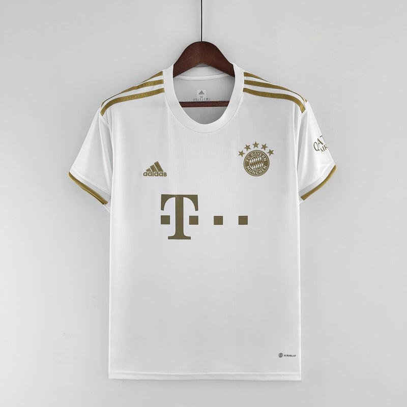 Camisa Bayern de Munique Away 2022/23 - Adidas Torcedor Masculina - Branca/Dorada