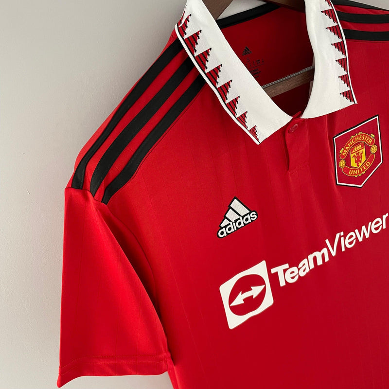 Camisa Manchester United Home 2022/23 - Adidas Torcedor Masculina - Vermelha/Branca