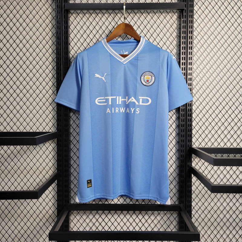 Camisa Manchester City Home 2023/24 - Puma Torcedor Masculina - Azul/Branca