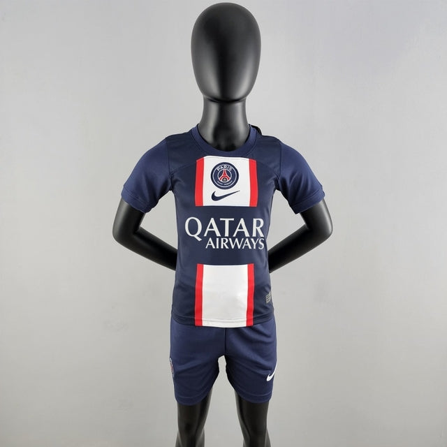 Kit Infantil Paris Saint-Germain Home 2023/24  - Nike Kids - Azul/Branca